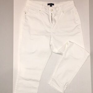 Ann Taylor The Skinny Curvy Fit White Denim Pants | Size 10